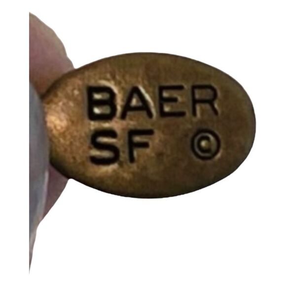 Vintage Marjorie Baer SF Modernist Necklace Silver Tone Metal Pendant Link Chain - Picture 4 of 4